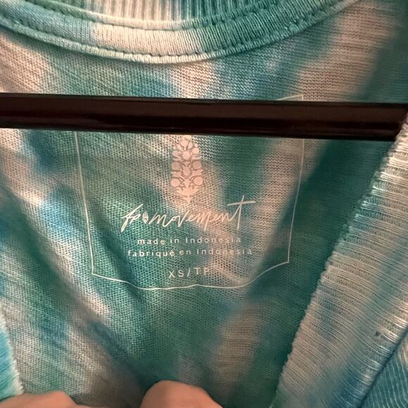 Free people movement teal tie dye tank size xs activewear performance - Picture 3 of 6
